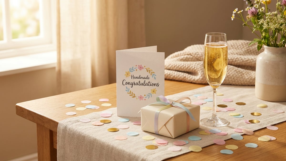 A congratulations card with confetti
