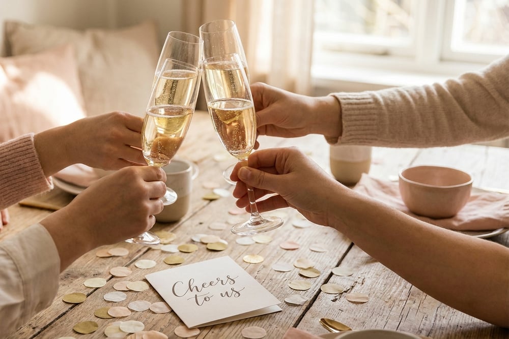 A congratulations card with confetti