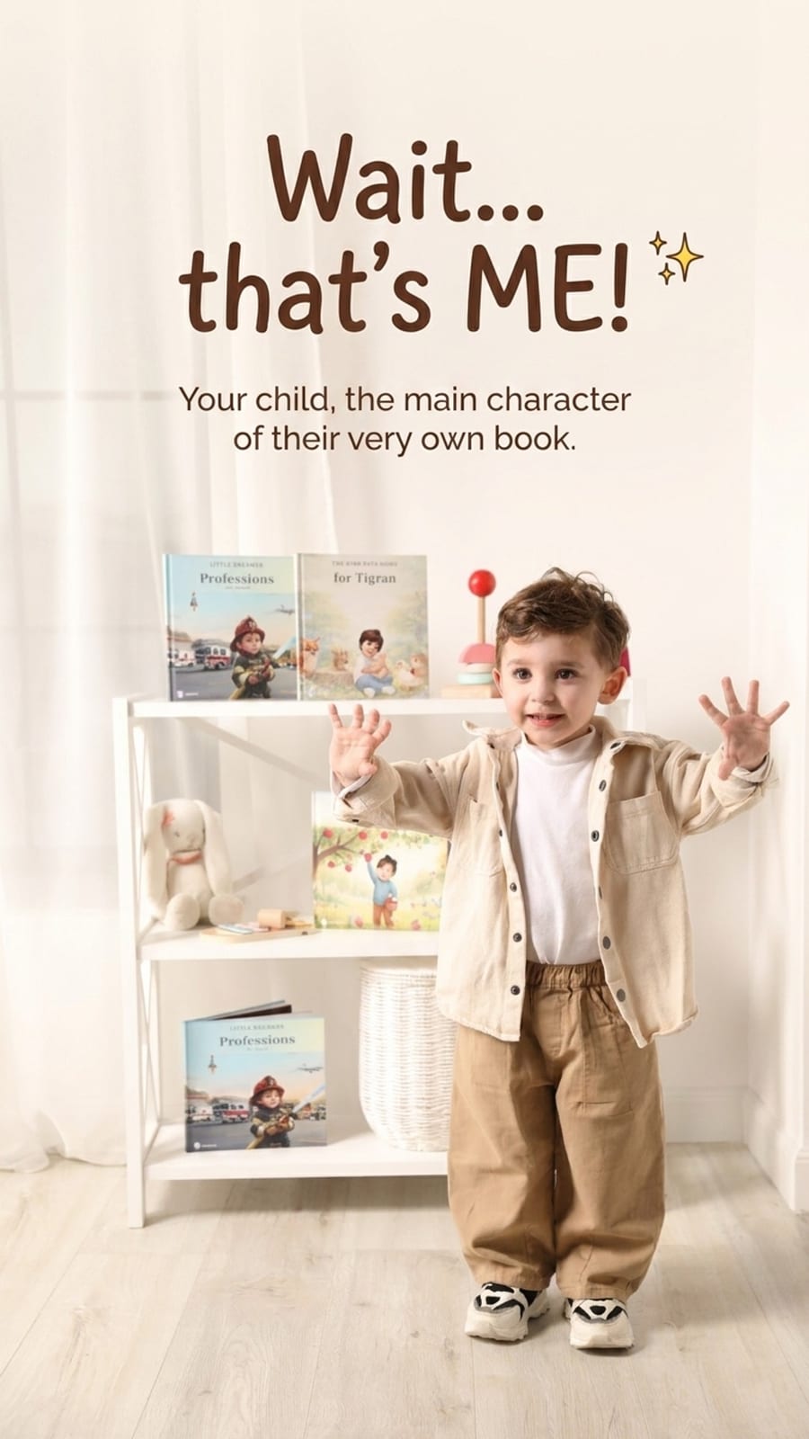 A personalised Christmas story book by the tree
