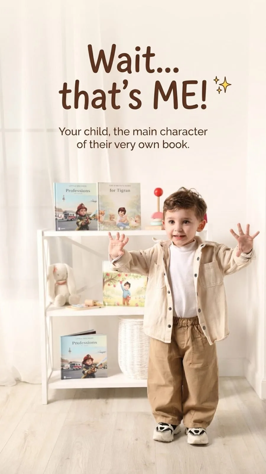 A personalised Christmas story book by the tree