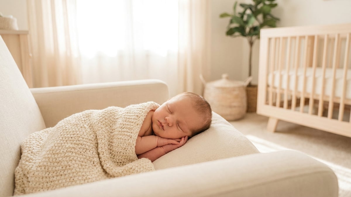 A newborn baby with a personalised keepsake book