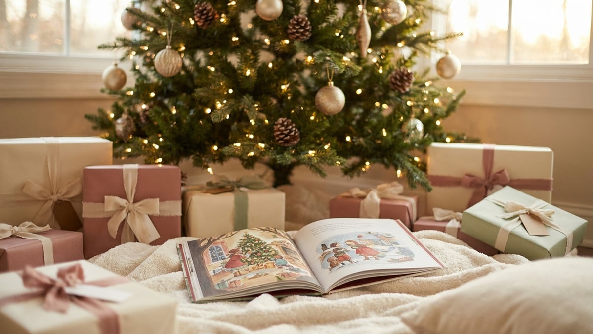 A personalised Christmas book under the tree