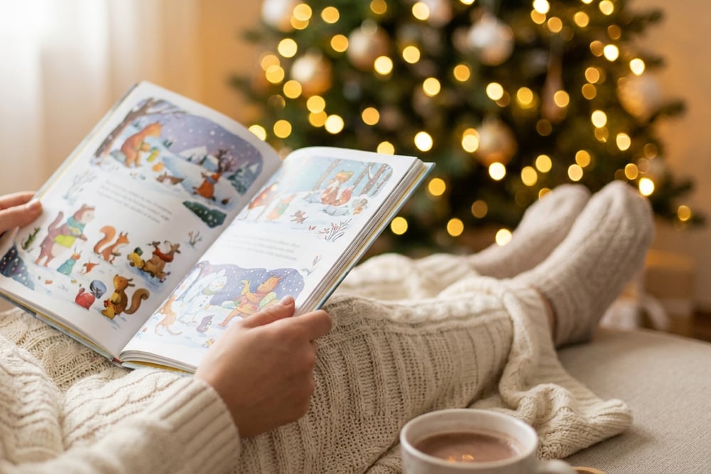 A personalised Christmas book under the tree
